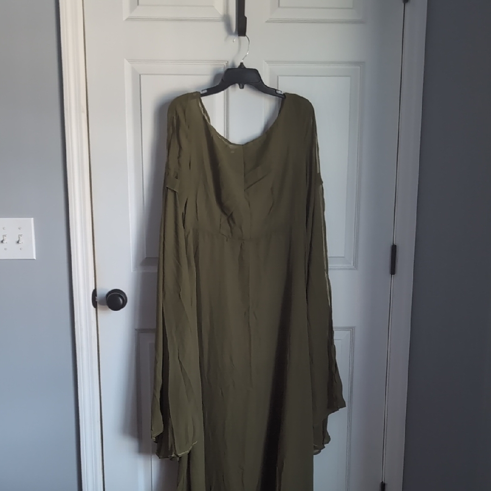 Elegant Olive Green Maxi Dress